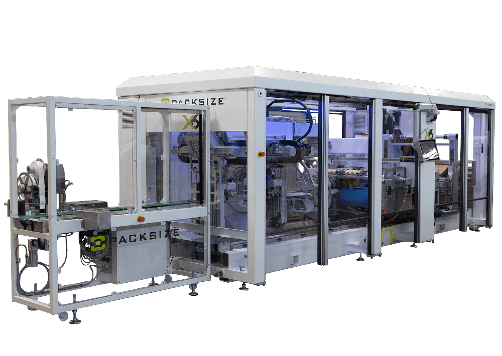 The image showcases the Packsize X6 Packaging System.